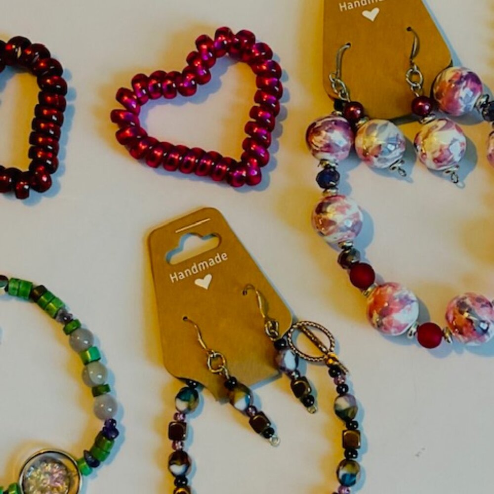 Valentine's Day handmade jewelry sets; nature-inspired (all sizes)